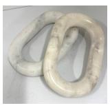 Antiques Sign, Original with Pair of White Lattice Bowls and Marble Ring Decor