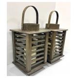 Lanterns & Merlot Sign - Rustic Wood