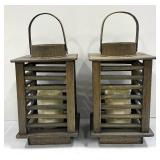 Lanterns & Merlot Sign - Rustic Wood