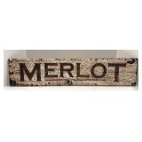 Lanterns & Merlot Sign - Rustic Wood
