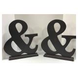Ampersands Pair with Distressed Finish