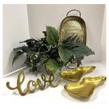 Bloomingville Dishes & Decor - 9x15 Tray, Heart Bowls & Love Sign