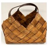 Two 18x11 Woven Baskets & Antique Sign