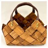 Two 18x11 Woven Baskets & Antique Sign