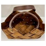 Two 18x11 Woven Baskets & Antique Sign