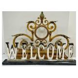 Welcome Sign - 2-Piece Set, 20 in x 16 in, Metal with Scrollwork