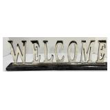 Welcome Sign - 2-Piece Set, 20 in x 16 in, Metal with Scrollwork