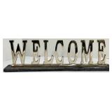 White Ceramic Vase with Embossed Rope Pattern - Decorative Home Accent Welcom Sign