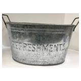 Welcome Sign & Galvanized Refreshments Bucket