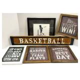 Basketball Wall Art - 6-Piece Framed Sign Set