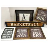 Basketball Wall Art - 6-Piece Framed Sign Set