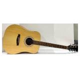 Acoustic Guitar - 6-String Natural Finish, Rosette & Dark Fretboard