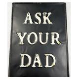 Ask Your Dad Wall Plaques & Greyhound Dog Bookends with Great Souls Book