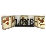 Pressed Leaf Frames - Set of 5 in Rustic Wood Frames & LOVE Sign