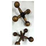 Vintage World Map Book, But First Coffee Tray, HOME Sign & Brass Jacks Sculptures