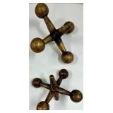 Vintage World Map Book, But First Coffee Tray, HOME Sign & Brass Jacks Sculptures