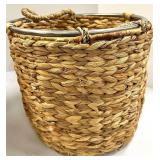 Natural Seagrass Storage Baskets - Set of 2 Large & Small with Metal Rim