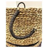 Two-Tone Woven Market Baskets & Handles - Set of 2