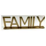 Love & Family Word Signs Decor Set with Gold Rim Dishes & Floral Gift Box