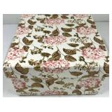 Love & Family Word Signs Decor Set with Gold Rim Dishes & Floral Gift Box