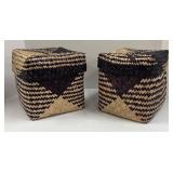 Two Decorative Handwoven Baskets