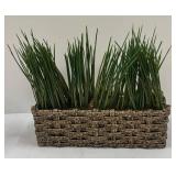 Woven Basket Set w/ Faux Greenery
