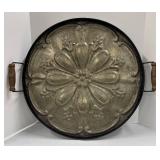 Medallion Tray - Metal With Wood Handles