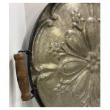Medallion Tray - Metal With Wood Handles