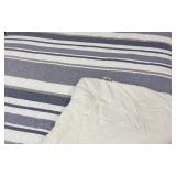 Hotel Collection Queen Comforter - Striped Blue & White Pattern