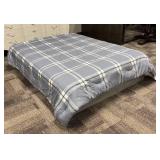 Tommy Hilfiger Queen Size Comforter - Gray Plaid with White Accents