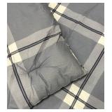 Tommy Hilfiger Queen Size Comforter - Gray Plaid with White Accents