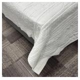 Threshold Queen Bedspread - White Quilted Coverlet