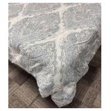 Tahari Queen Comforter - Paisley Pattern, Light Blue & Gray