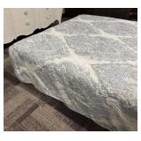 Tahari Queen Comforter - Paisley Pattern, Light Blue & Gray