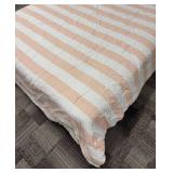Pillowfort Peach & White Striped Comforter - Queen Size