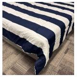 Room Essentials Full Size Navy & White Stripe Comforter