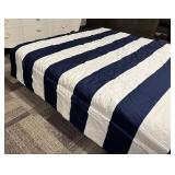 Room Essentials Full Size Navy & White Stripe Comforter