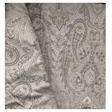 Nicole Miller Home Queen Comforter - Paisley Pattern, Neutral Tones