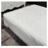 Tahari Home Queen Comforter - White Quilted Bedspread with Border