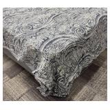 King Duvet Cover - Paisley Pattern - Navy On Cream