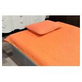 Room Essentials Twin Bedspread With Sham - Orange Quilted