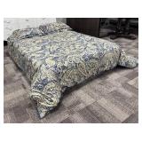 King Duvet Cover with Insert & 2 Pillow Shams - Paisley Navy Print