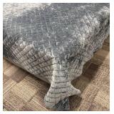Threshold King Size Bedspread & Pillow Sham - Gray Velvet Quilted
