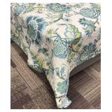 Queen Bedspread Set with 2 Pillow Shams - Floral Teal & Blue Quilt Pattern