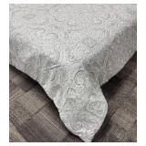 Gray & White Paisley Queen Comforter