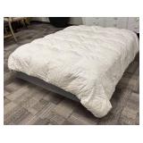 Full/Queen Comforter - White Quilted Box-Stitch