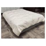 Full/Queen Comforter - White Quilted Box-Stitch