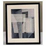 Geometric Abstract Print with Black Frame