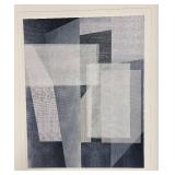 Geometric Abstract Print with Black Frame