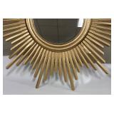 Gold Tone Starburst Mirror Wall Decor
